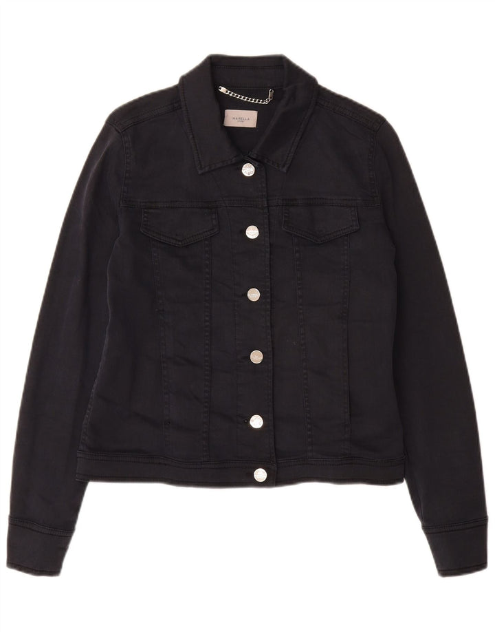 MARELLA Womens Denim Jacket UK 10 Small Navy Blue