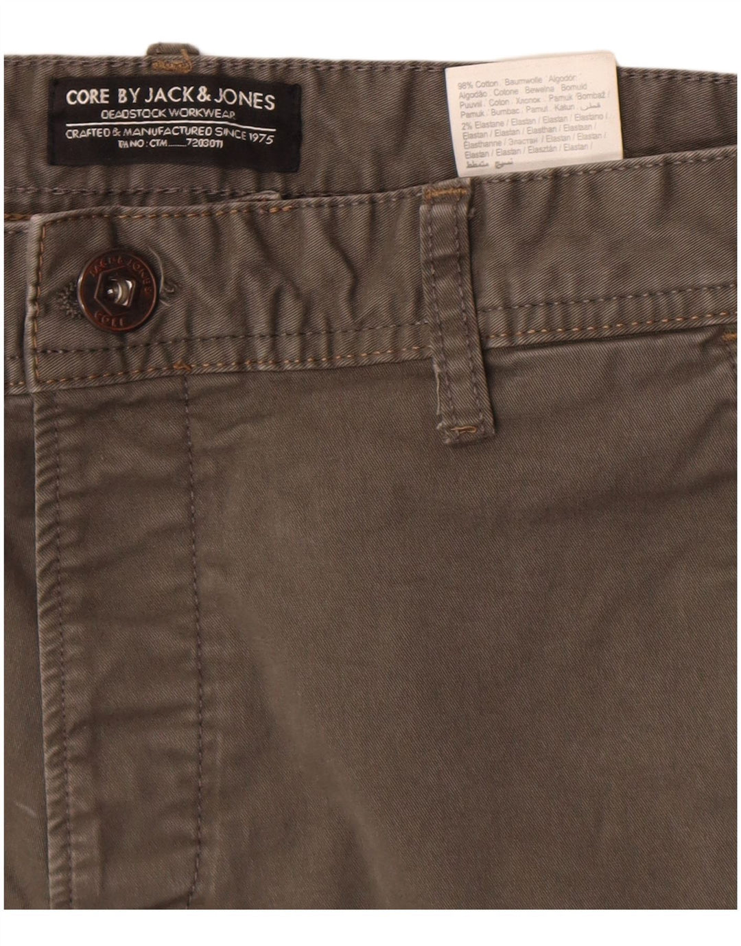 Jack & Jones Mens Chino Shorts W34 Large Green Cotton