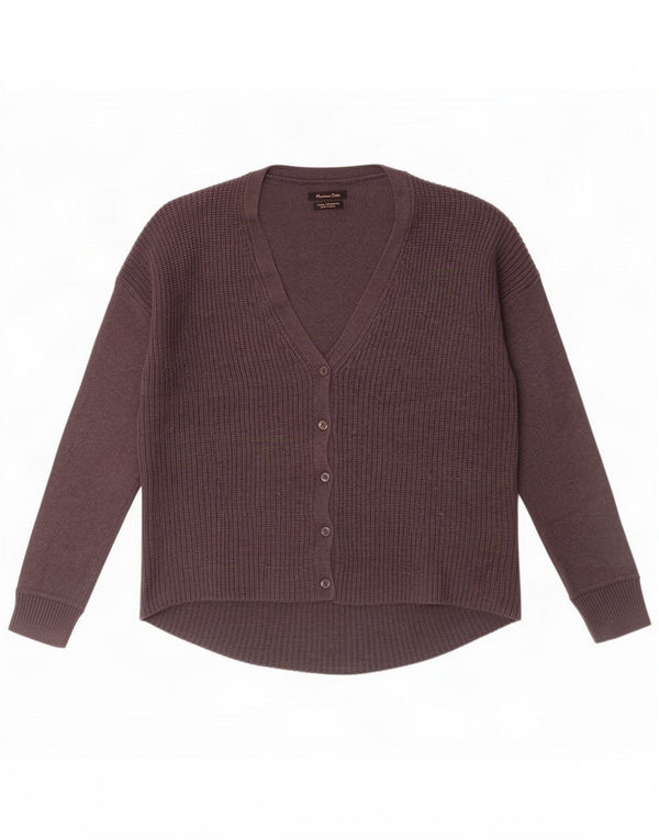 Massimo Dutti Womens Oversized Cardigan Sweater UK 10 Small Grey Wool