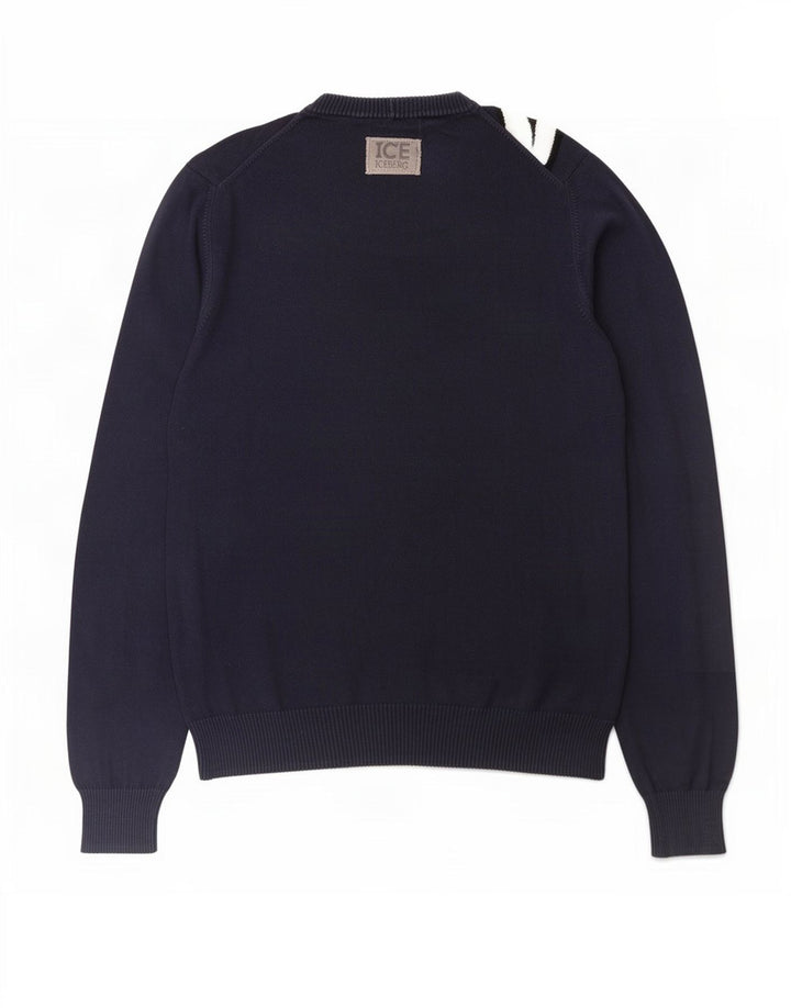 Iceberg Mens Bugs Bunny Graphic Crew Neck Jumper Sweater Medium Navy Blue