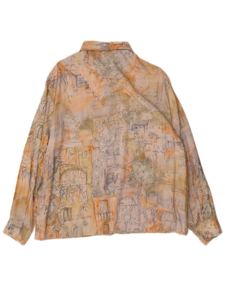 Vintage Womens Graphic Shirt Blouse UK 16 Large Multicoloured Colourblock