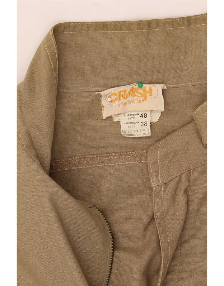 Vintage Mens Utility Jacket EU 48 Medium Khaki Cotton