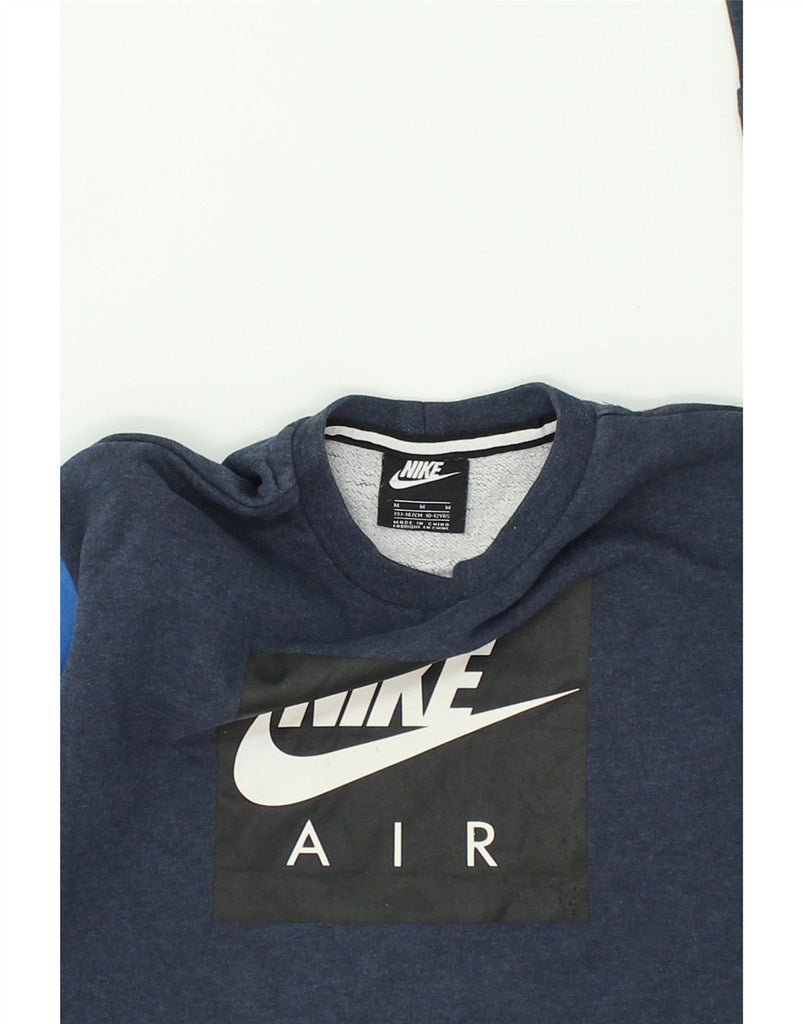 NIKE Boys Graphic Sweatshirt Jumper 10-11 Years Medium Navy Blue | Vintage Nike | Thrift | Second-Hand Nike | Used Clothing | Messina Hembry 