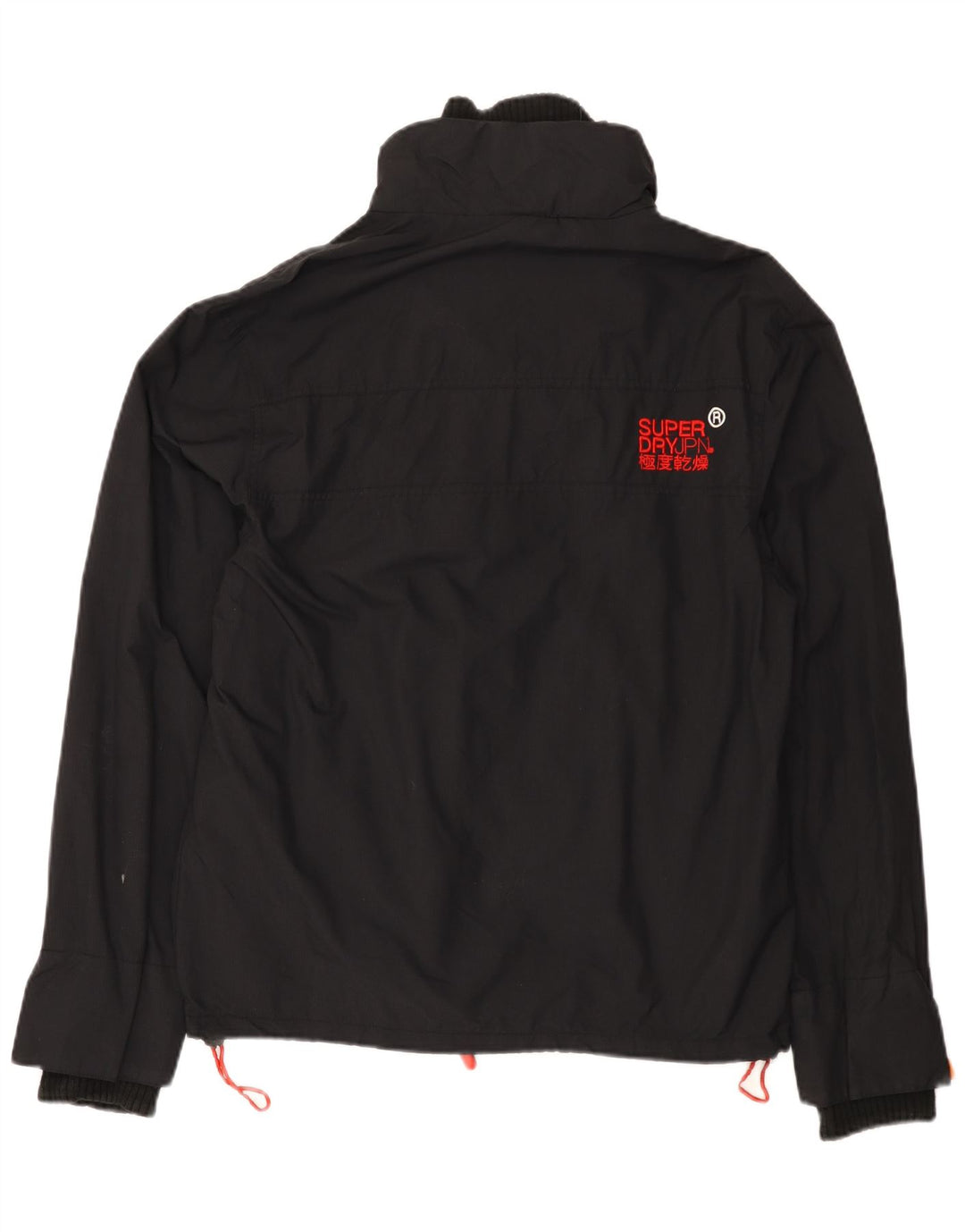 Superdry Womens Windcheater Graphic Windbreaker Jacket UK 16 Large Black