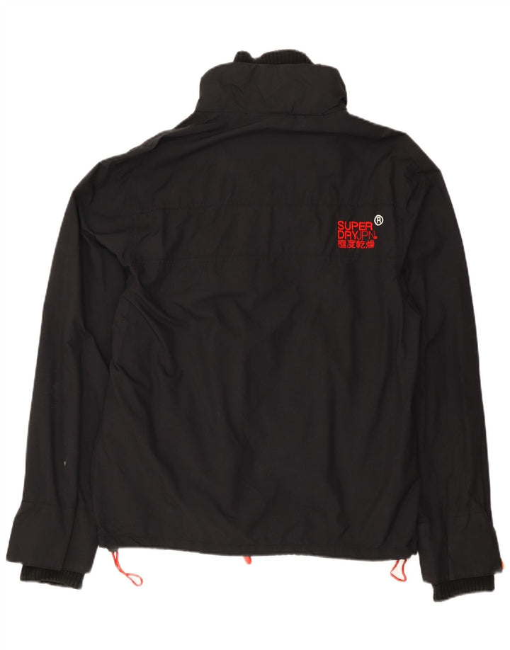 Superdry Womens Windcheater Graphic Windbreaker Jacket UK 16 Large Black
