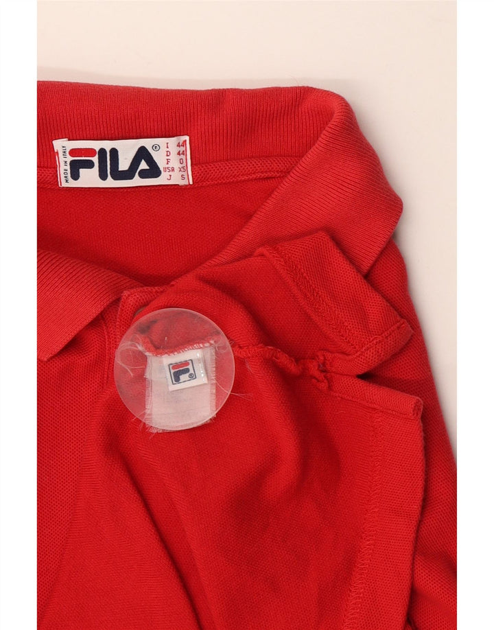 Fila Mens Polo Shirt IT 44 XS Red Cotton