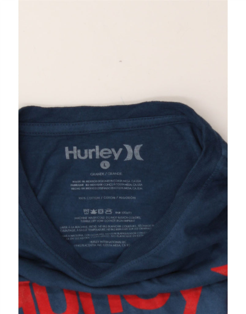 HURLEY Mens Graphic T-Shirt Top Large White Colourblock Cotton Vintage Hurley and Second-Hand Hurley from Messina Hembry 