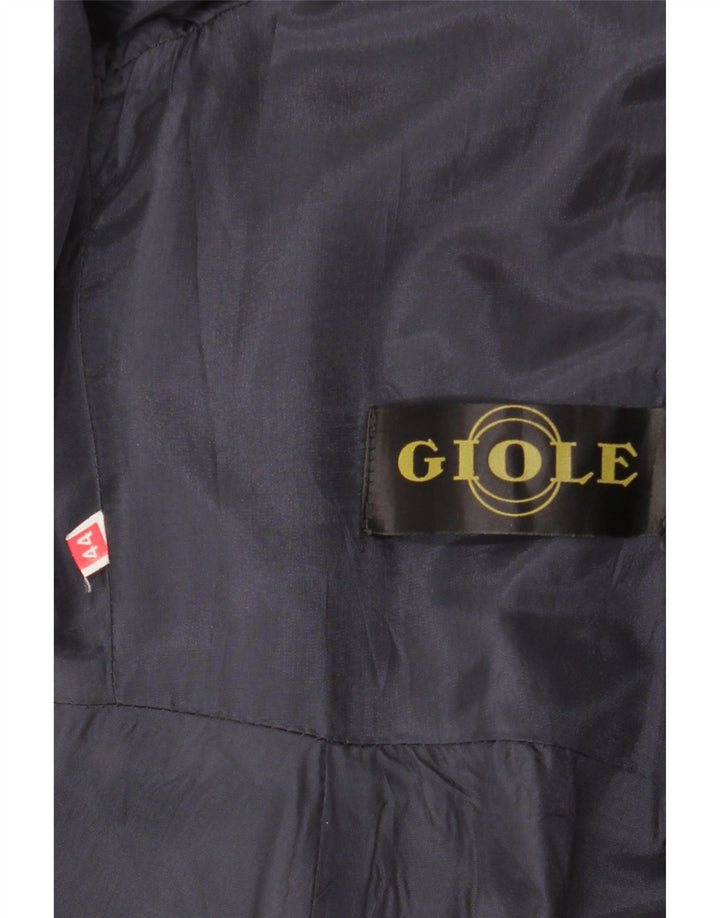 Giole Womens Overcoat IT 44 Medium Navy Blue
