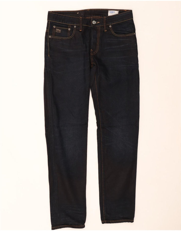 G-STAR Mens 3301 Low Tapered Jeans W30 L32 Navy Blue Cotton