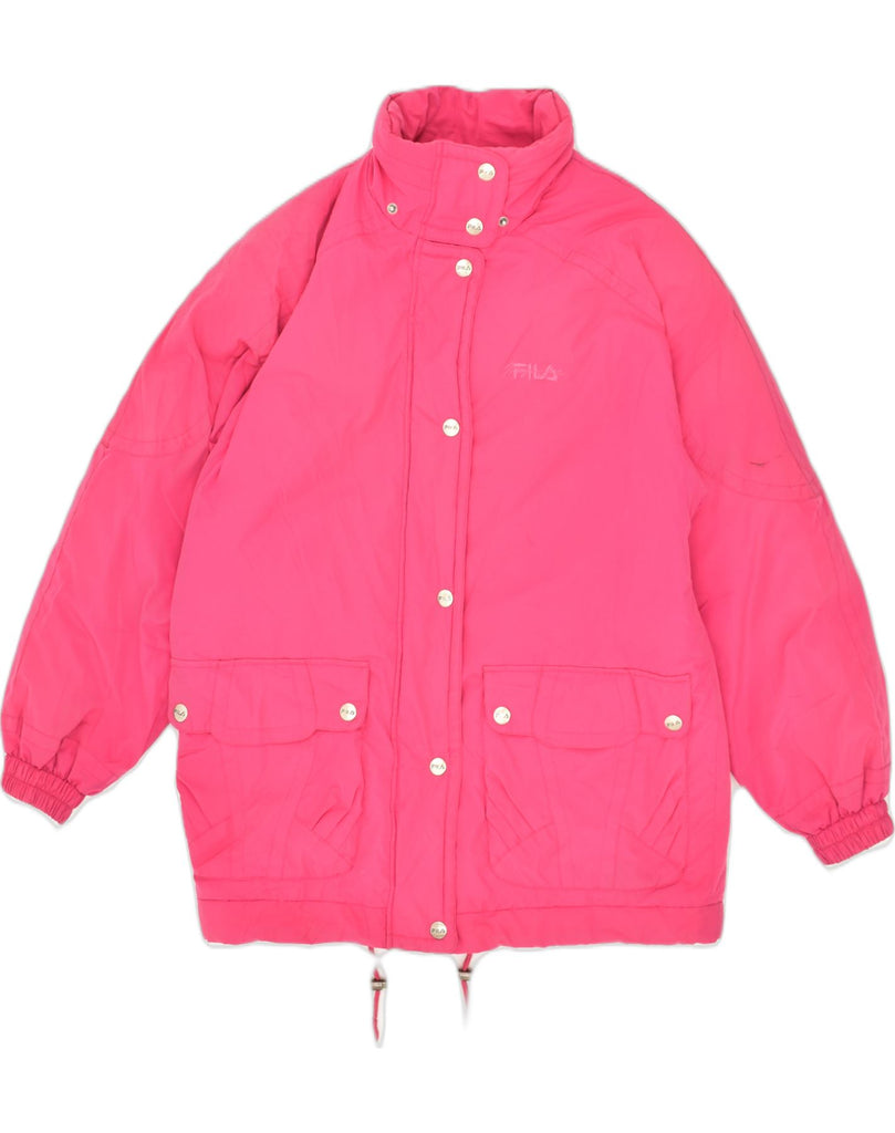 FILA Womens Padded Jacket US 6 Medium Pink Polyester | Vintage Fila | Thrift | Second-Hand Fila | Used Clothing | Messina Hembry 