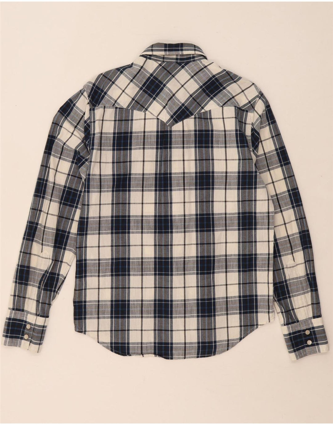 LEVI'S Mens Shirt Small Navy Blue Check Cotton