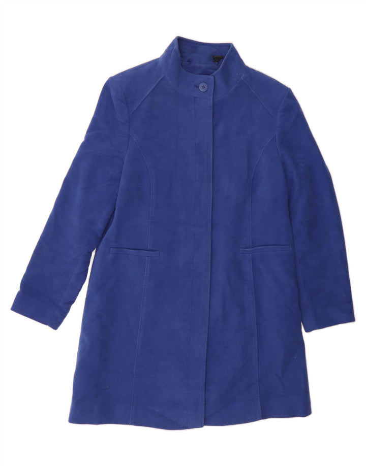 LAURA ASHLEY Womens Overcoat UK 16 Large Blue Cotton Vintage Laura Ashley and Second-Hand Laura Ashley from Messina Hembry 