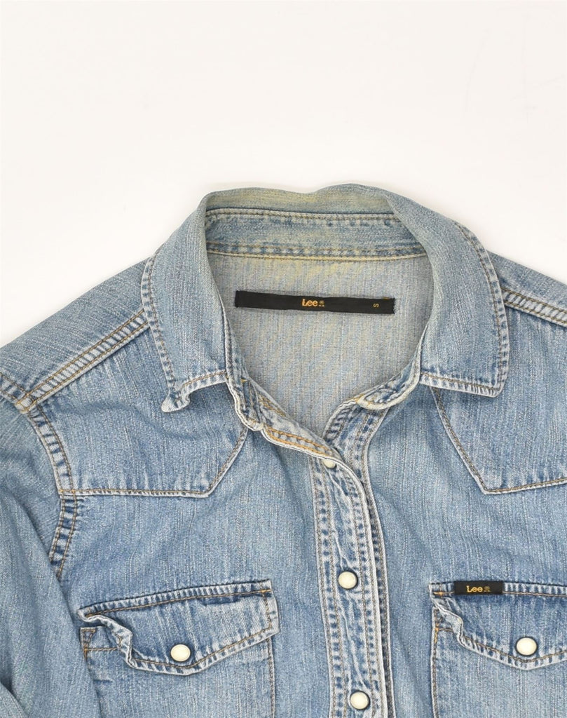 LEE Womens Denim Shirt UK 10 Small Blue Cotton | Vintage Lee | Thrift | Second-Hand Lee | Used Clothing | Messina Hembry 