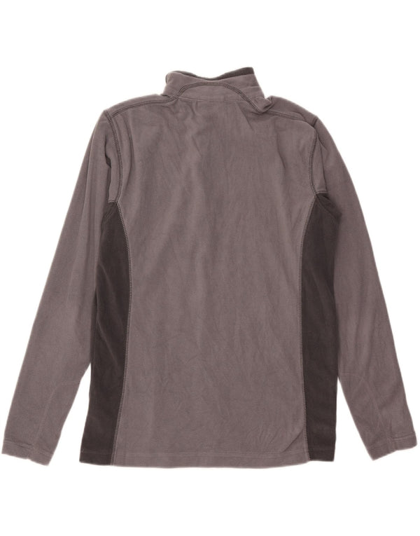 Columbia Mens Zip Neck Fleece Jumper Small Grey Colourblock Polyester