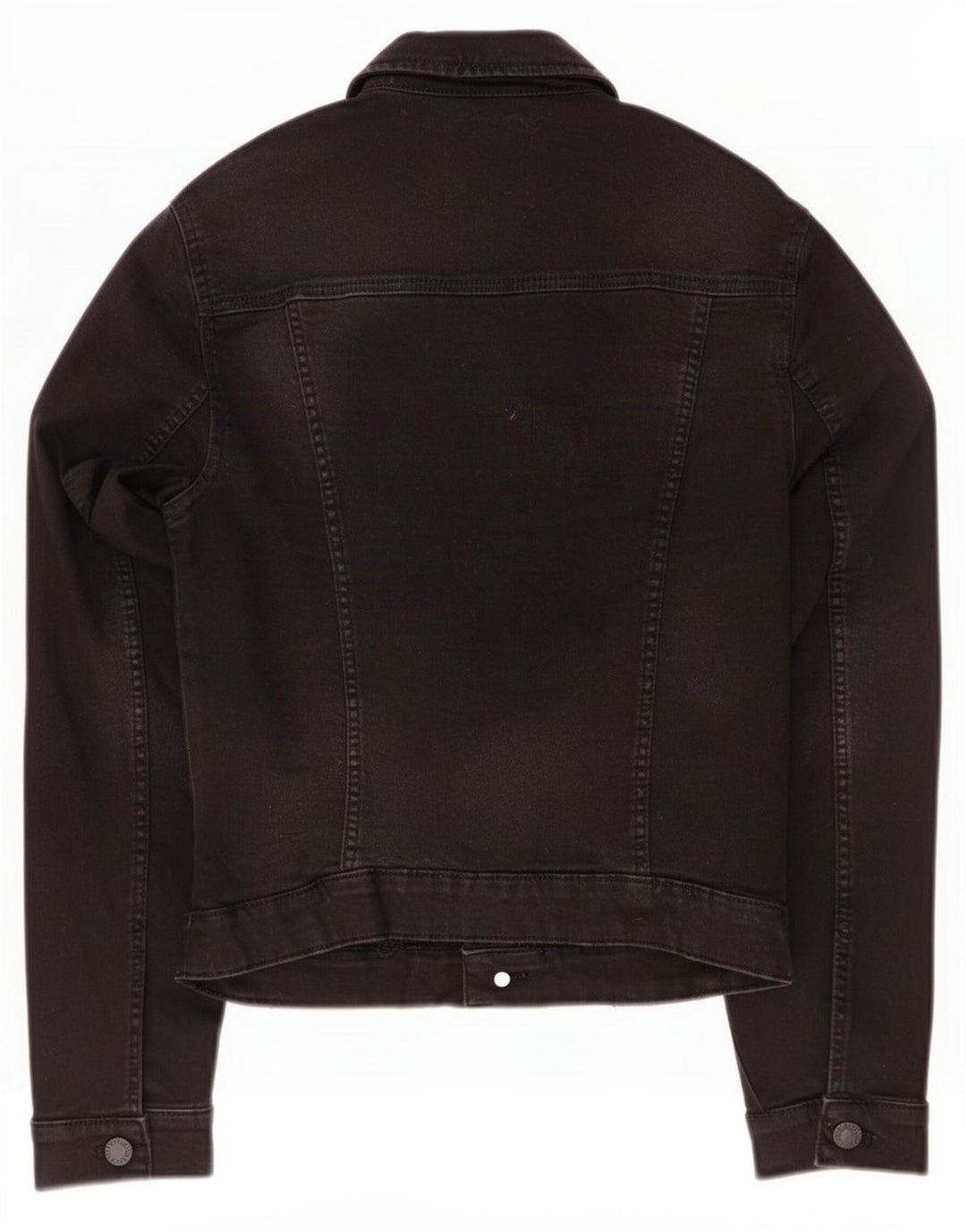 Zara Womens Trafaluc Denim Jacket UK 12 Medium Black Cotton