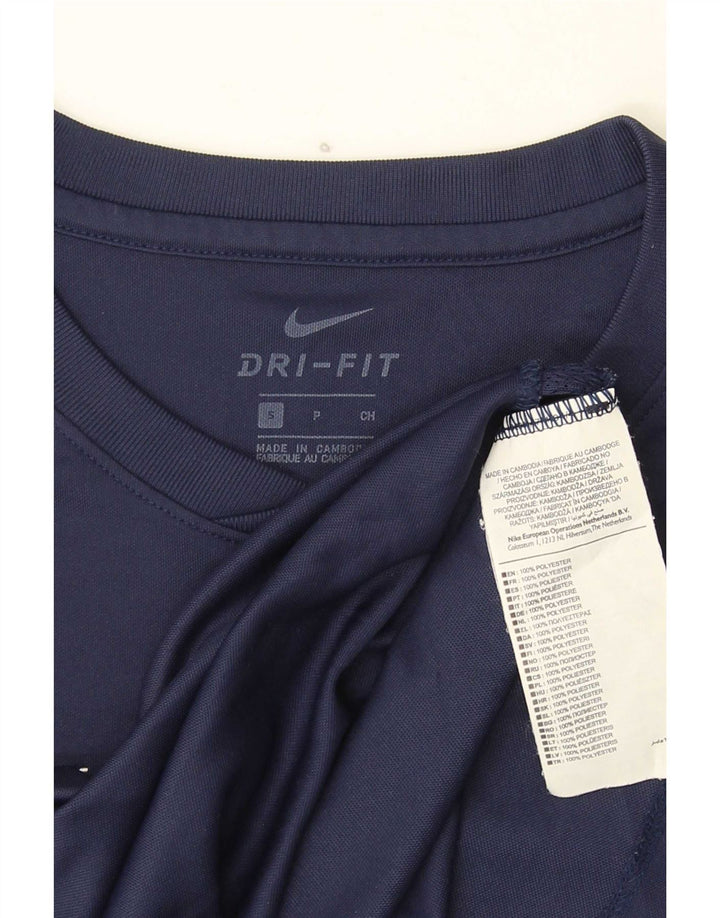 Nike Mens Dri Fit T-Shirt Top Small Navy Blue Polyester
