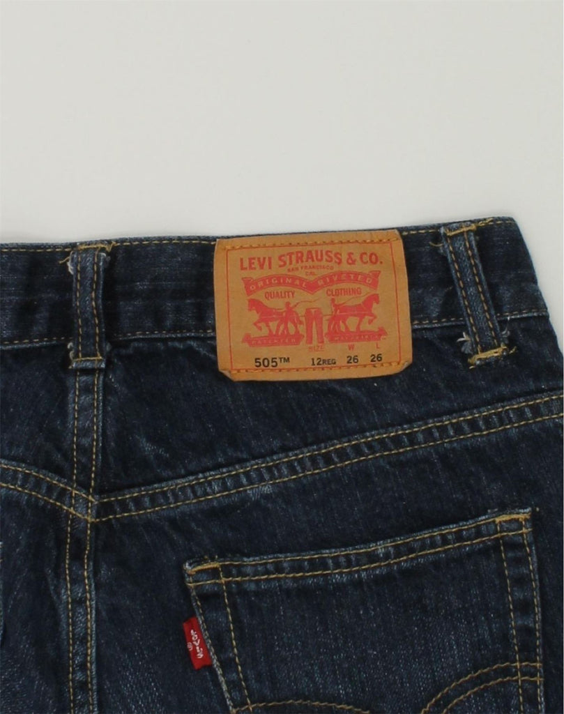 LEVI'S Boys 505 Straight Jeans 11-12 Years W26 L26 Navy Blue Cotton | Vintage Levi's | Thrift | Second-Hand Levi's | Used Clothing | Messina Hembry 