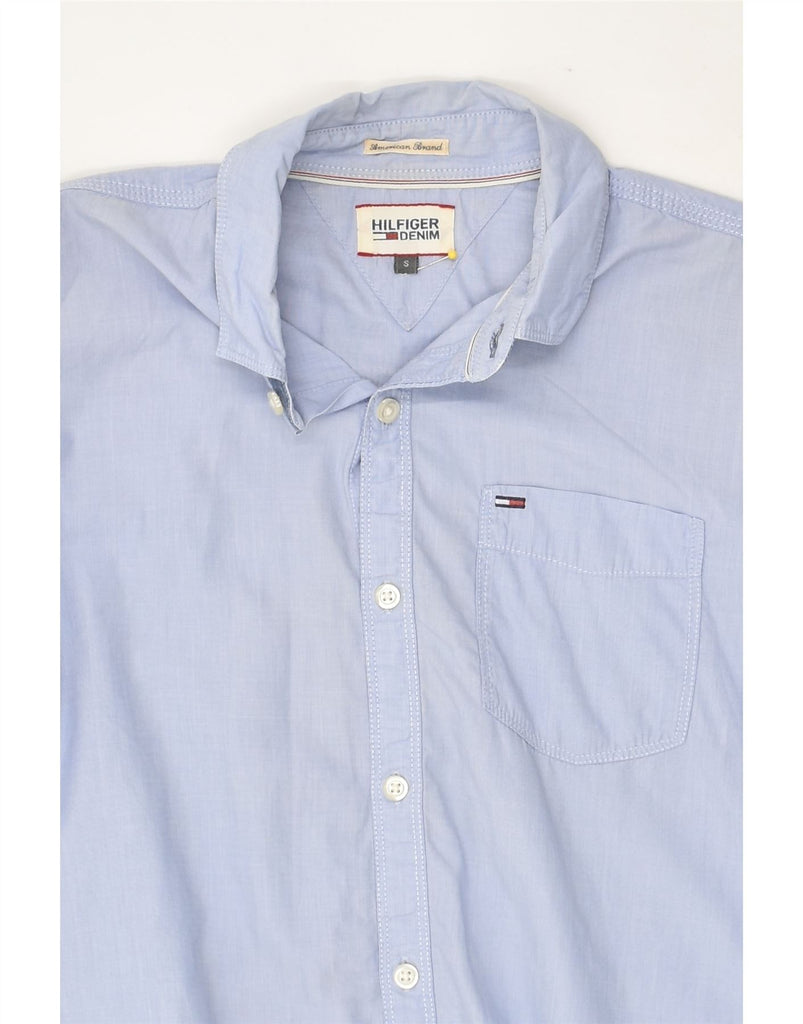 TOMMY HILFIGER Mens Shirt Small Blue Cotton | Vintage Tommy Hilfiger | Thrift | Second-Hand Tommy Hilfiger | Used Clothing | Messina Hembry 