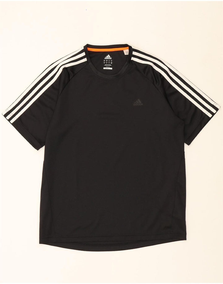 ADIDAS Mens Climalite T-Shirt Top Medium Black Polyester Vintage Adidas and Second-Hand Adidas from Messina Hembry 