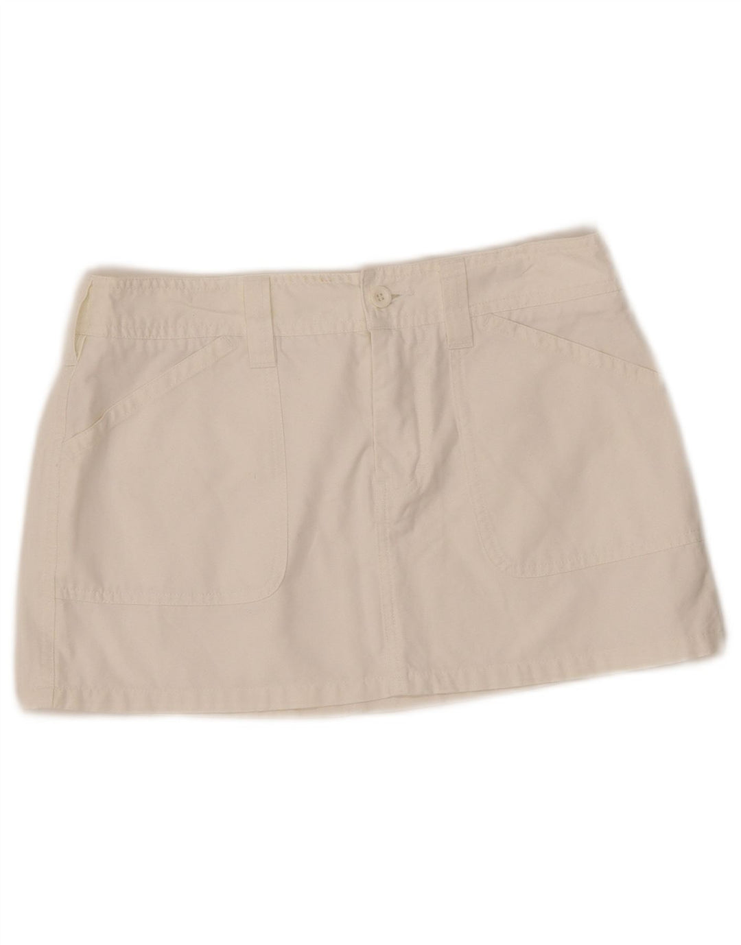 Benetton Womens Mini Skirt IT 42 Medium W29  White Cotton