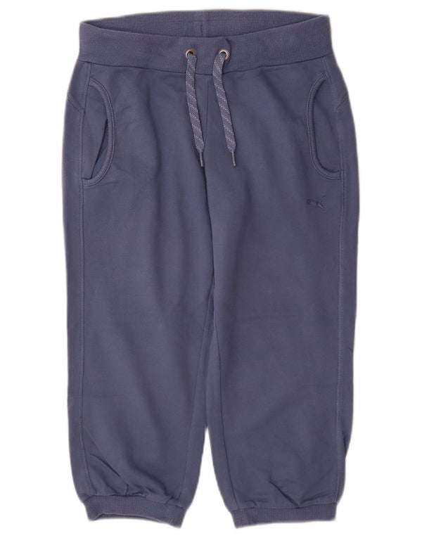Puma Womens Capri Tracksuit Trousers Joggers UK 8 Small Navy Blue Cotton