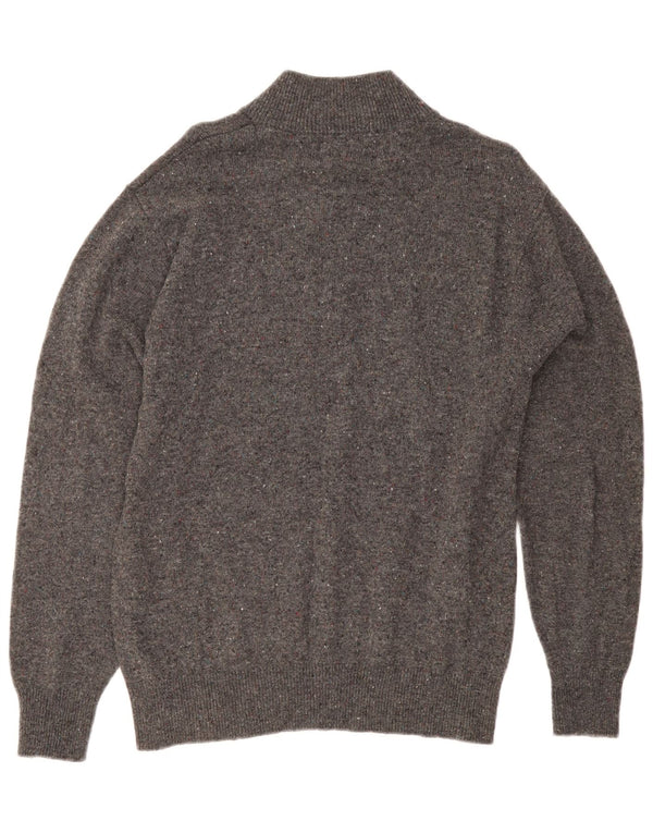 Orvis Mens Zip Neck Jumper Sweater Medium Grey Flecked Wool