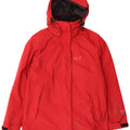 Jack Wolfskin Womens Hooded Windbreaker Jacket UK 12 Medium Red Polyamide