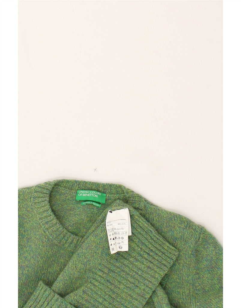 BENETTON Womens Crew Neck Jumper Sweater UK 10 Small Green Flecked Wool | Vintage Benetton | Thrift | Second-Hand Benetton | Used Clothing | Messina Hembry 