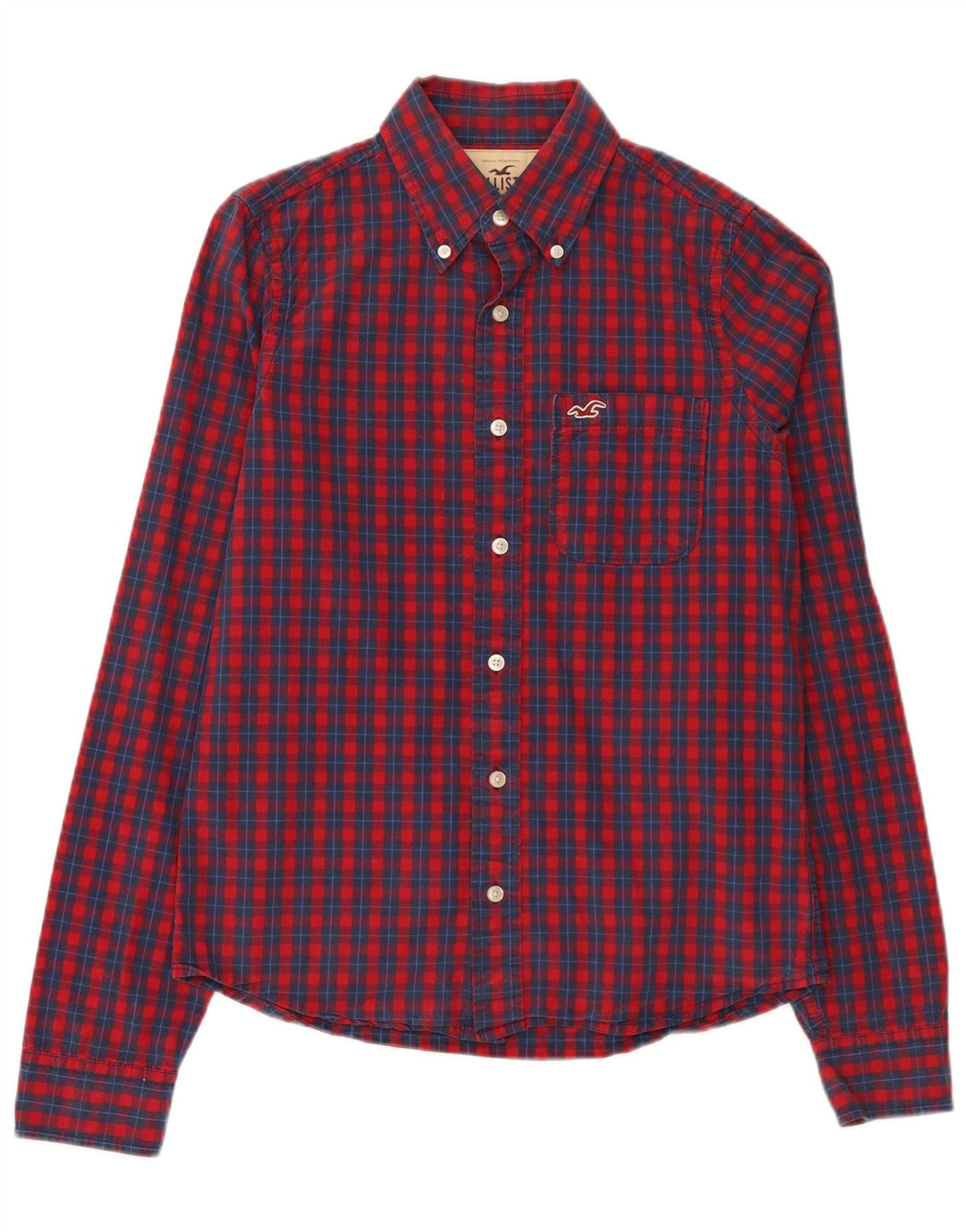 Hollister Mens Shirt Medium Red Check Cotton