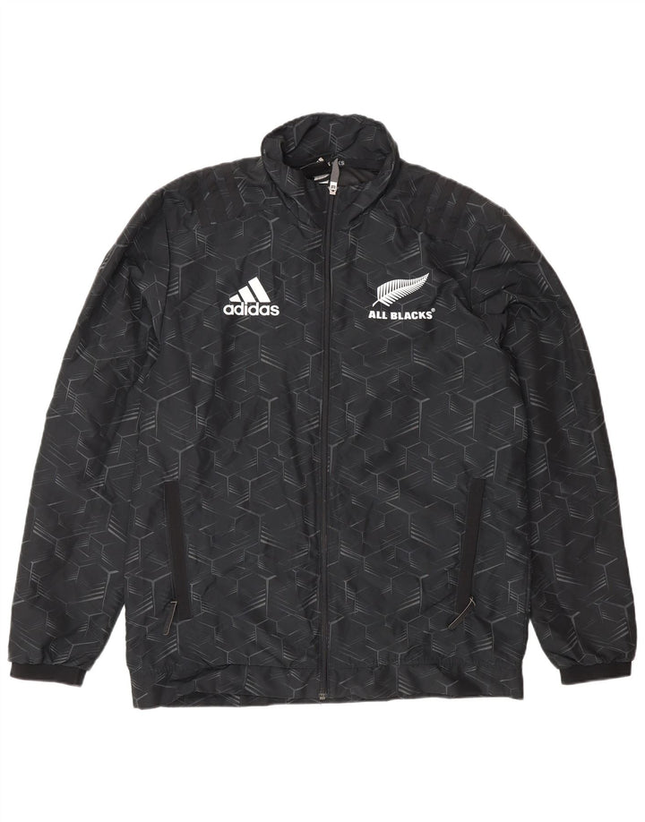 Adidas Mens All Blacks Graphic Tracksuit Top Jacket Small Black Geometric