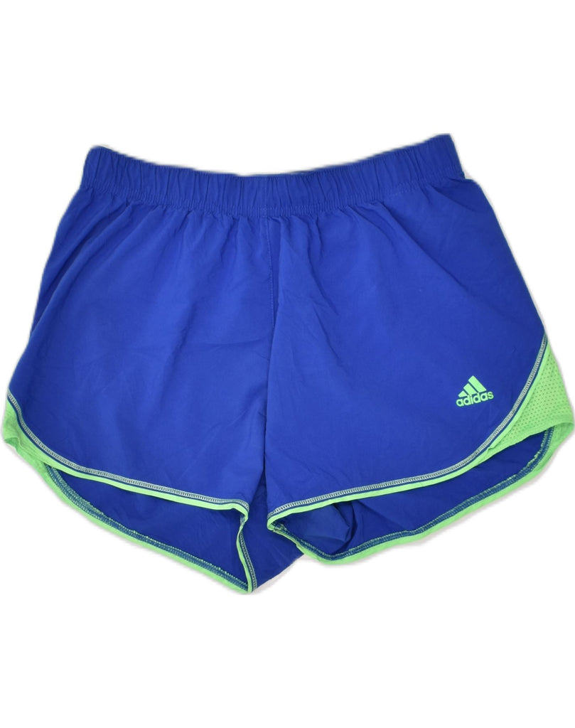 ADIDAS Womens Sport Shorts UK 8-10 Small Blue Polyester | Vintage Adidas | Thrift | Second-Hand Adidas | Used Clothing | Messina Hembry 