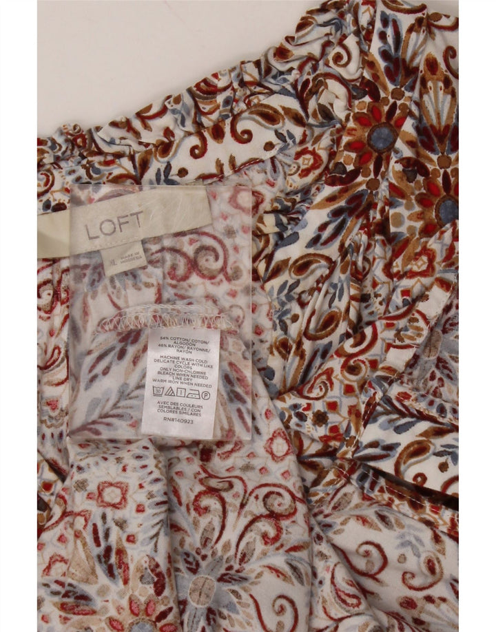 LOFT Womens Overshirt Shirt Blouse UK 18 XL Multicoloured Paisley Cotton