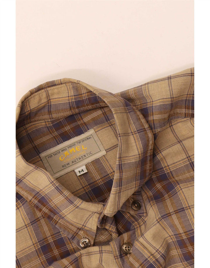 Camel Mens Flannel Shirt Medium Beige Check