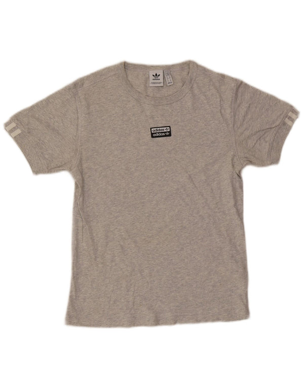 Adidas Womens Graphic T-Shirt Top UK 6 XS Grey Cotton
