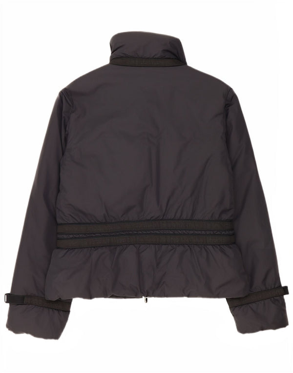 Les Copains Womens Graphic Windbreaker Jacket IT 44 Medium Black
