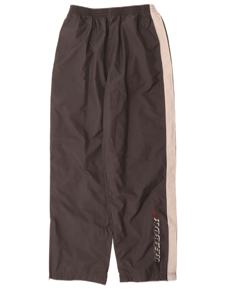 REEBOK Boys Graphic Tracksuit Trousers 13-14 Years  Grey Colourblock