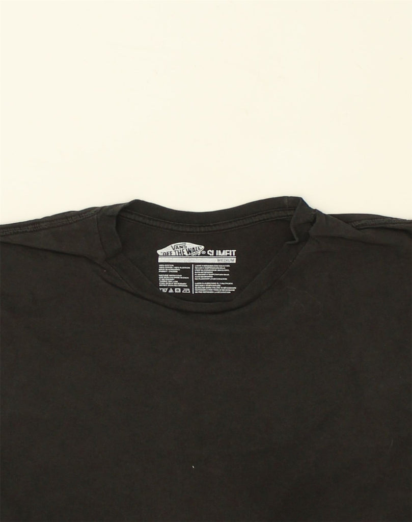 VANS Mens Slim Fit T-Shirt Top Medium Black Cotton | Vintage Vans | Thrift | Second-Hand Vans | Used Clothing | Messina Hembry 