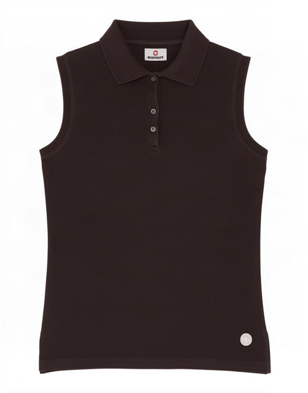 Murphy & Nye Womens Sleeveless Polo Shirt UK 8 Small Black Polyester