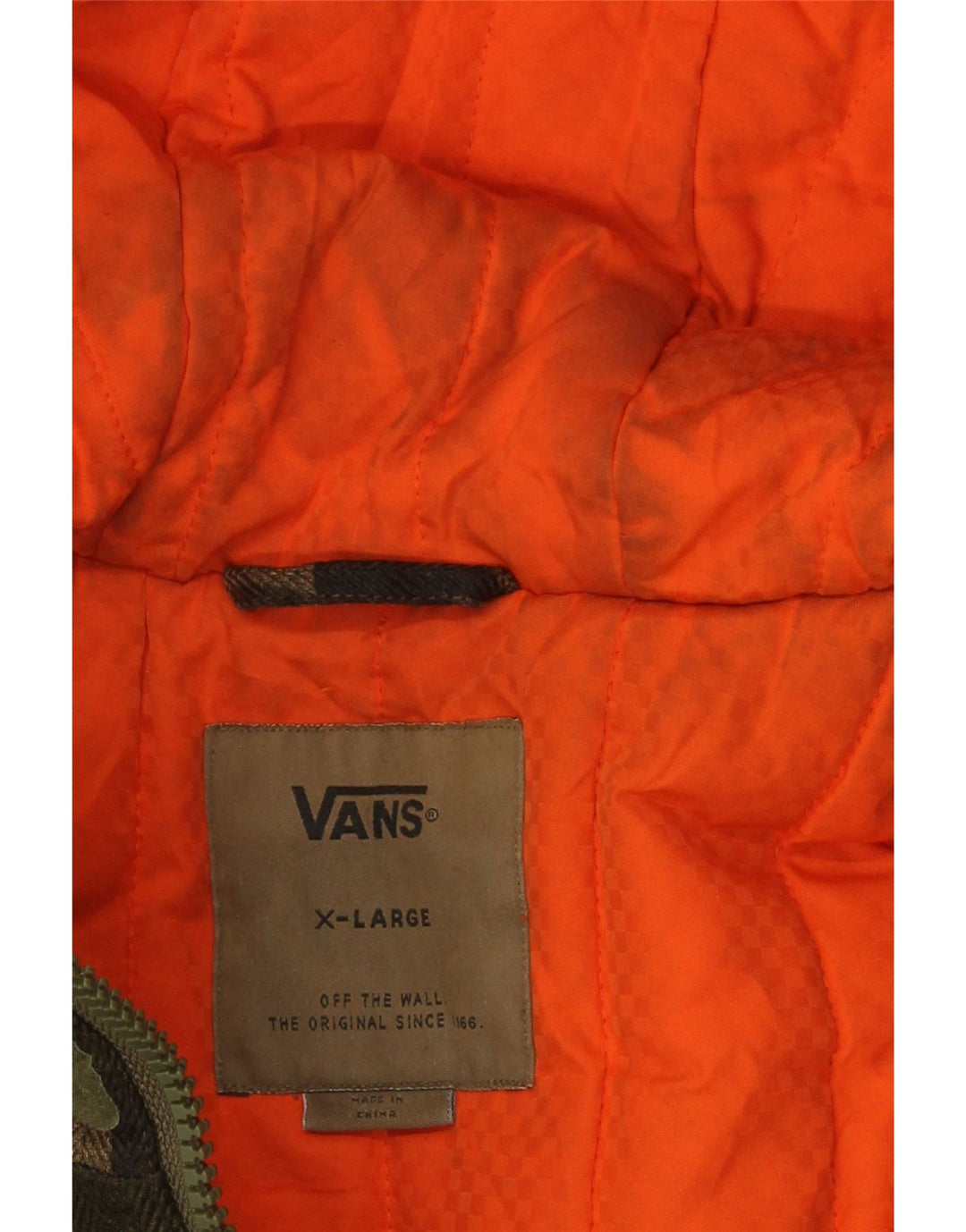 Vans Mens Hooded Windbreaker Jacket UK 52 XL Khaki Camouflage Polyester