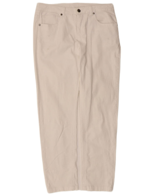 Hobbs Womens Straight Jeans UK 12 Medium W30 L27 White Cotton