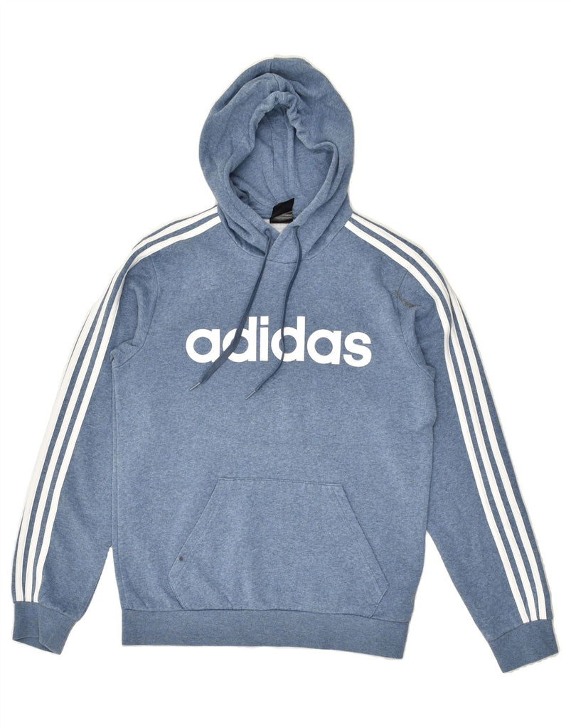 ADIDAS Womens Graphic Hoodie Jumper UK 10 Small Blue Cotton | Vintage Adidas | Thrift | Second-Hand Adidas | Used Clothing | Messina Hembry 