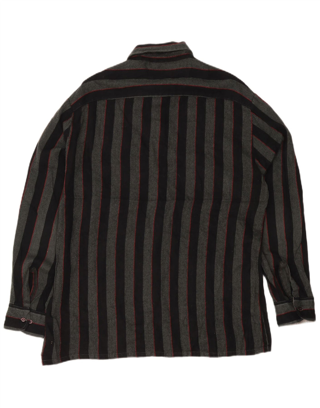 Backpacker Mens Overshirt Shirt Large Grey Striped Acrylic
