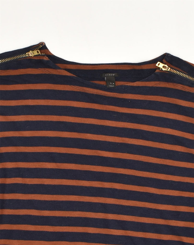 J. CREW Womens Top Long Sleeve UK 14 Large Navy Blue Striped | Vintage J. Crew | Thrift | Second-Hand J. Crew | Used Clothing | Messina Hembry 