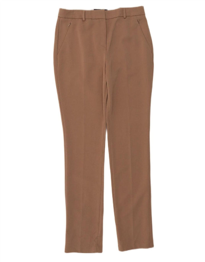 Marks & Spencer Womens Slim Chino Trousers UK 12 Medium W32 L33 Brown