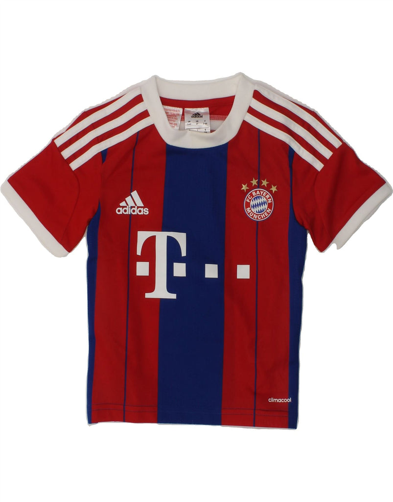 ADIDAS Boys FC Bayern Munchen Graphic T-Shirt Top 3-4 Years Red | Vintage Adidas | Thrift | Second-Hand Adidas | Used Clothing | Messina Hembry 