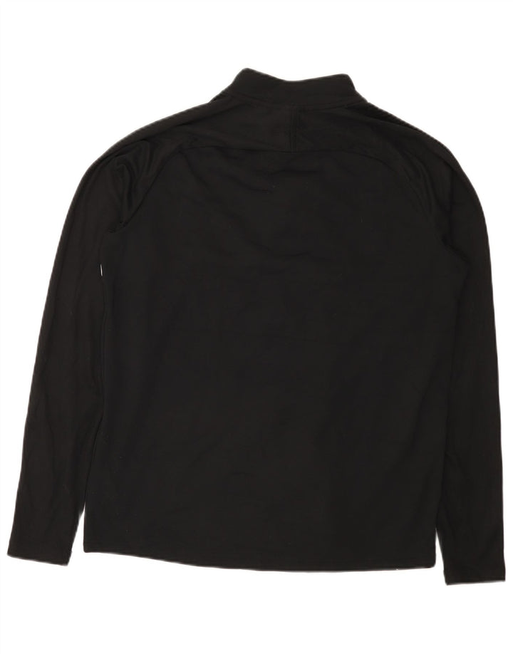 Nike Mens Dri Fit Zip Neck Pullover Tracksuit Top Medium Black Colourblock