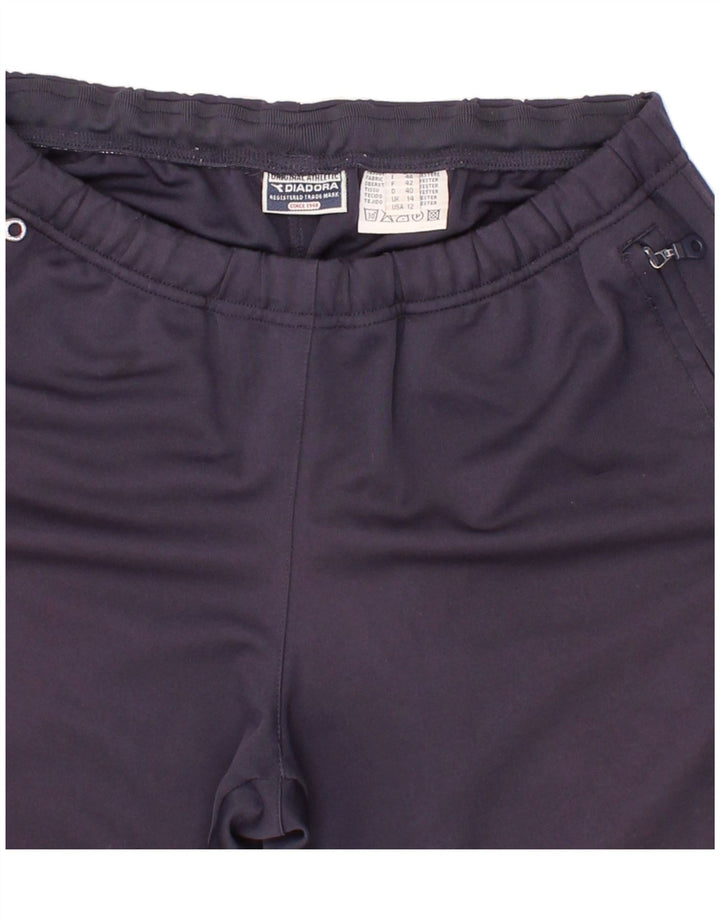 DIADORA Womens Tracksuit Trousers UK 14 Large  Navy Blue Polyester Vintage Diadora and Second-Hand Diadora from Messina Hembry 