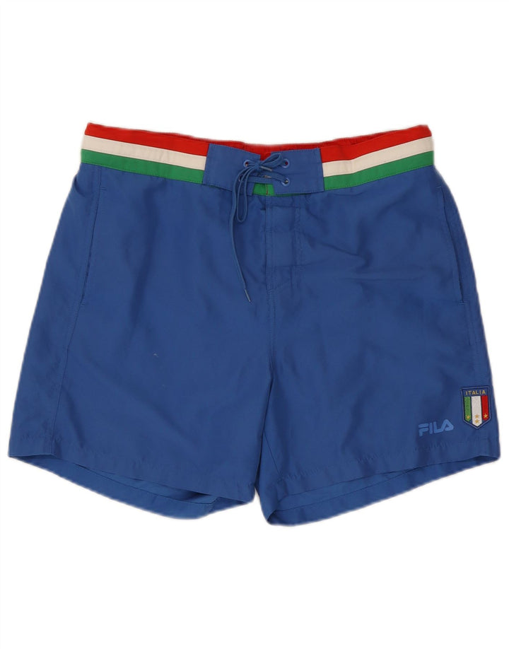 Fila Mens Swimming Shorts Large  Blue Colourblock Polyester