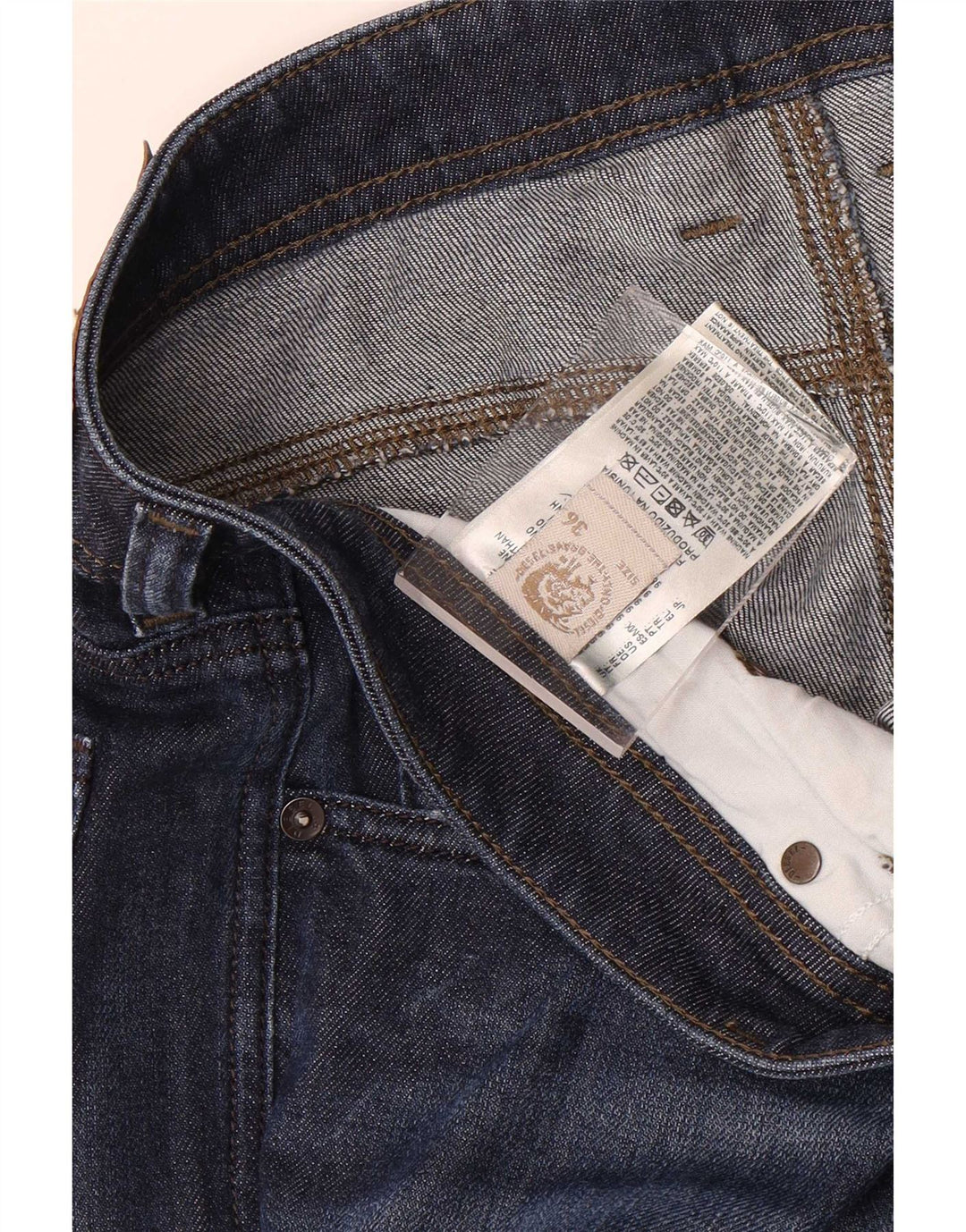 Diesel Mens Straight Jeans W36 L32 Blue Cotton
