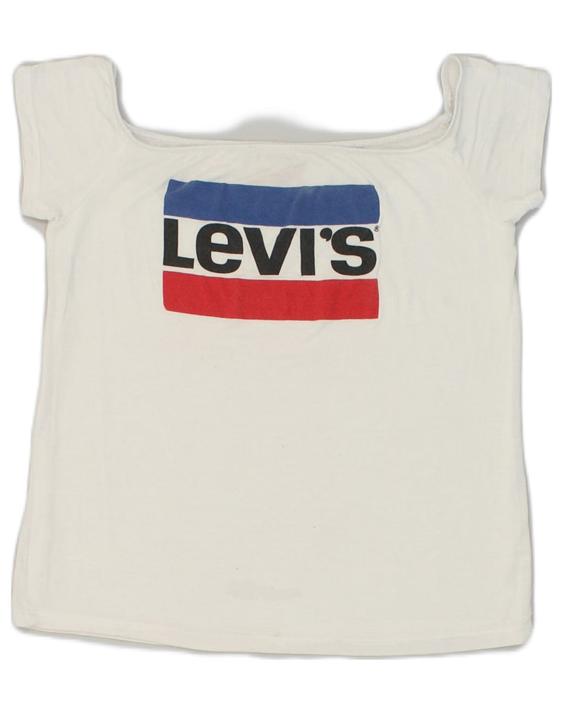 LEVI'S Girls Graphic T-Shirt Top 11-12 Years White Cotton | Vintage Levi's | Thrift | Second-Hand Levi's | Used Clothing | Messina Hembry 